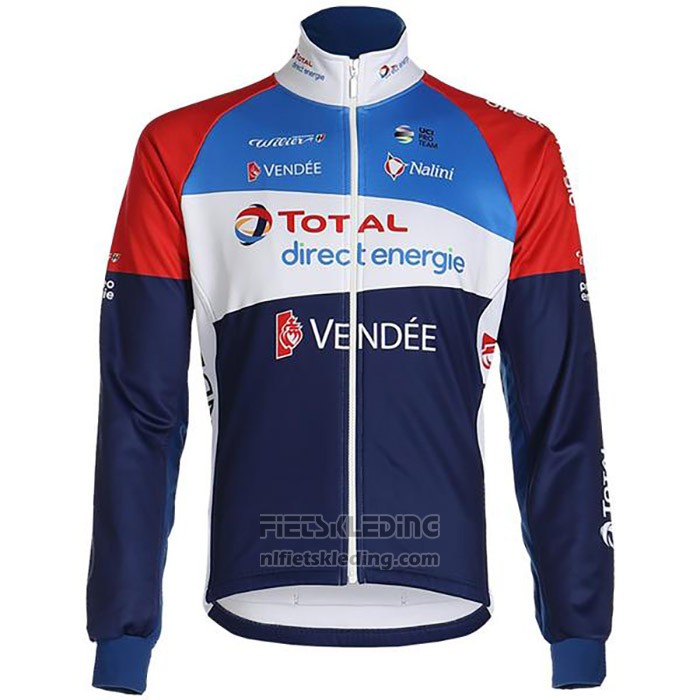 2020 Fietskleding Direct Energie Diep Blauw Rood Lange Mouwen en Koersbroek